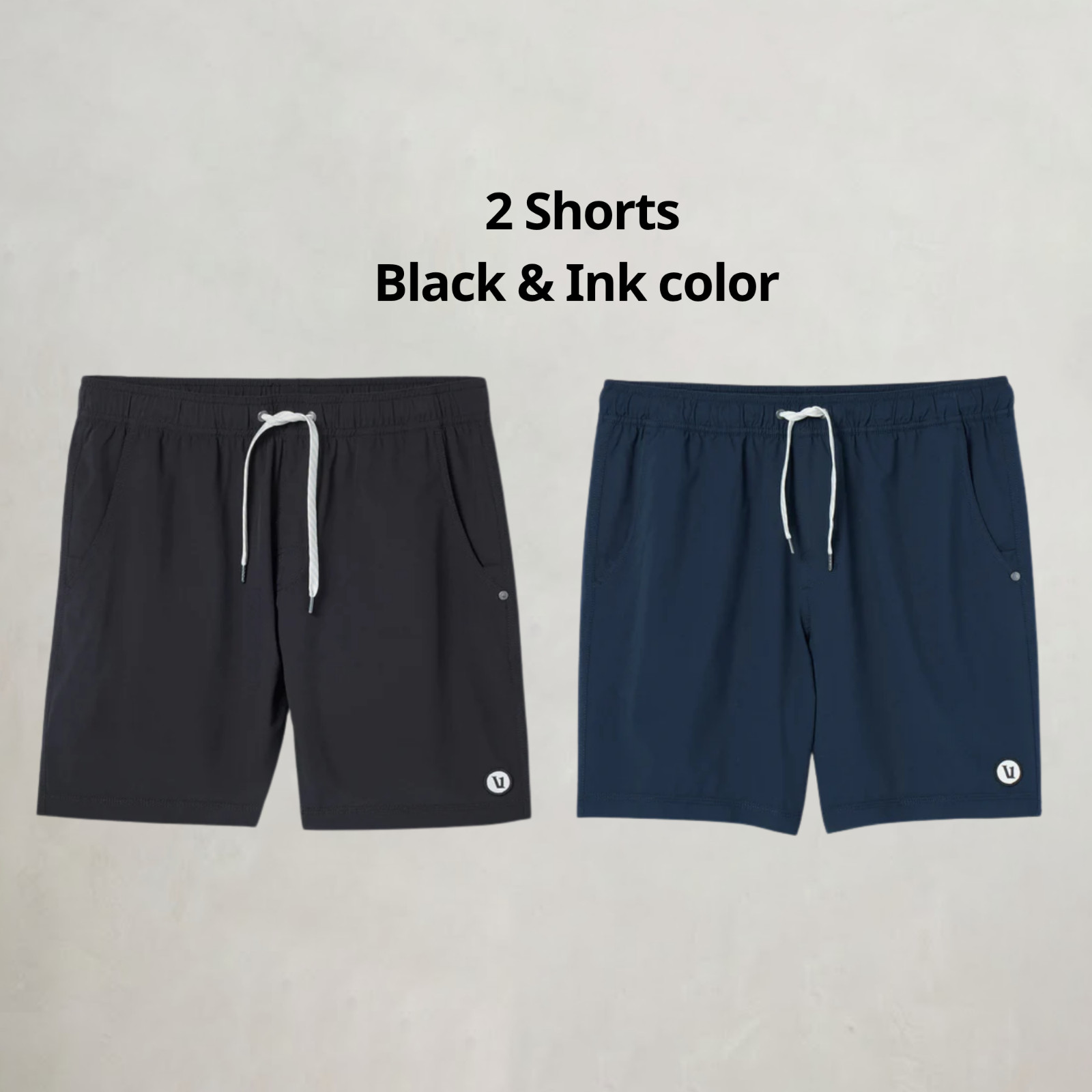 NWT Vuori Men’s Kore Short Unlined 7″ – Black & Ink color – Sale