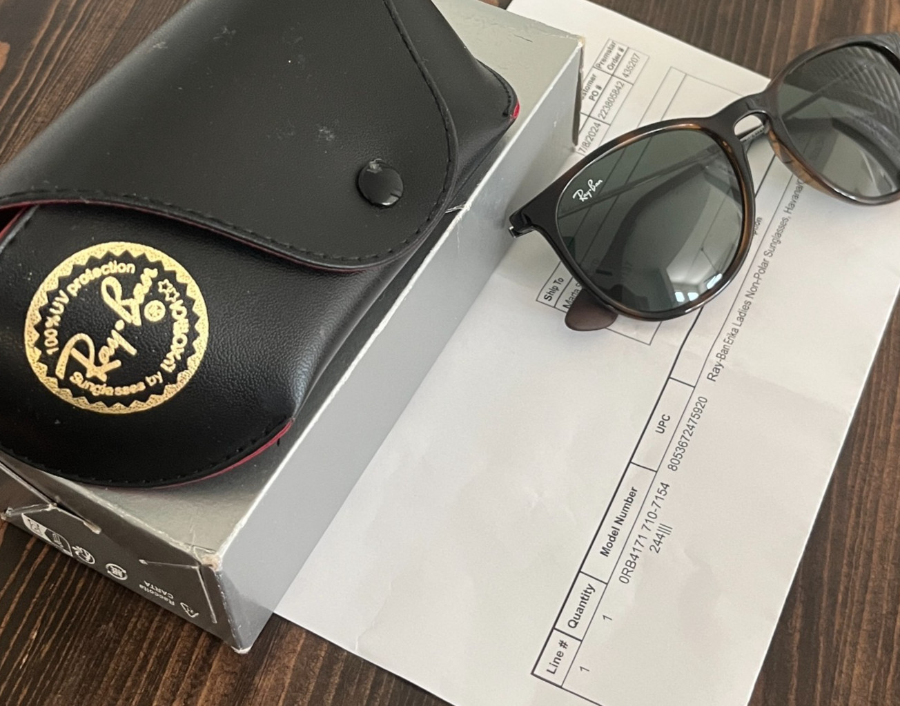 Ray-Ban Erika RB4171 Sunglasses Havana Dark Green Gradient w/ Case and Box
