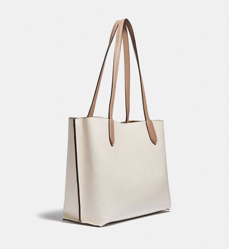 COACH Color-Block Leather Willow Tote Chalk Multi One Size C0691-B4CAH