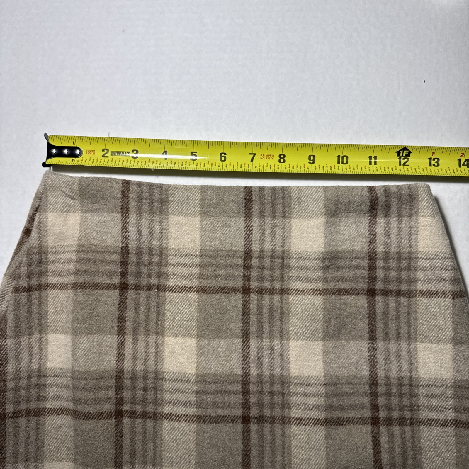Plaid Slit Shein Womens Pull On Skirt Size XS Short Tan Brown Burgundy
