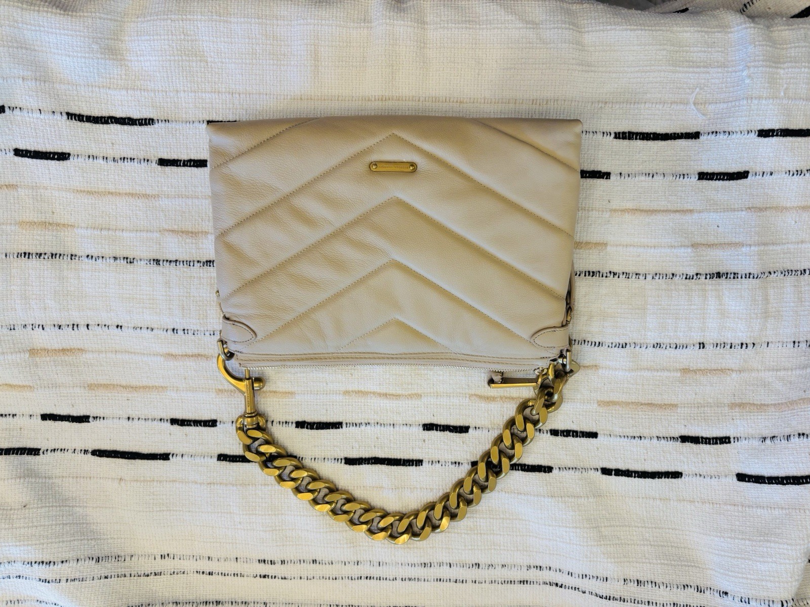 NWT Rebecca Minkoff Edie Maxi Crossbody In Sand Dune