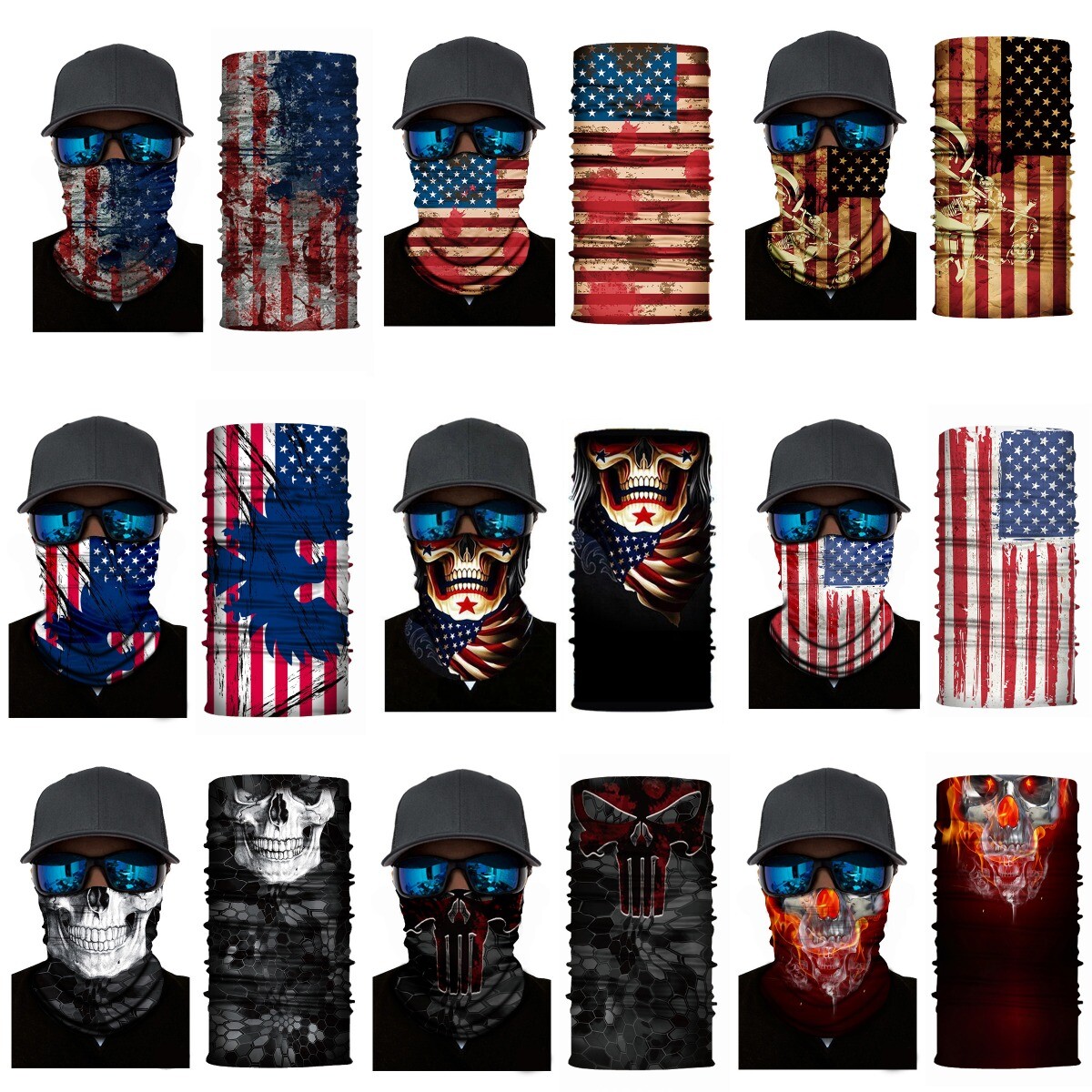 Face Mask Balaclava Tube Bandana Cover Snood Neck Gaiter Scarf Reusable Washable