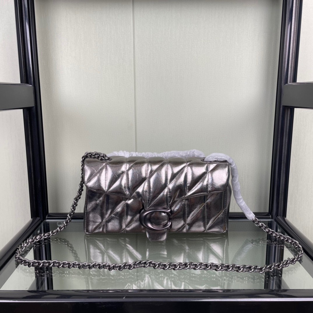 Coach Outlet Tabby Shoulder Bag 26 With Quilting Metallic Anthracite CW594 NWT