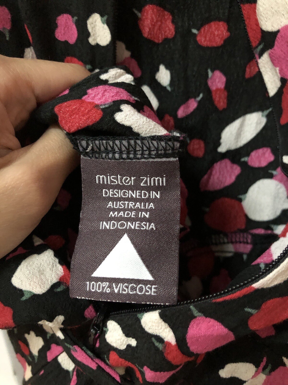 Mister Zimi Posey Nina Jumpsuit Black Pink Red White Floral Size 6