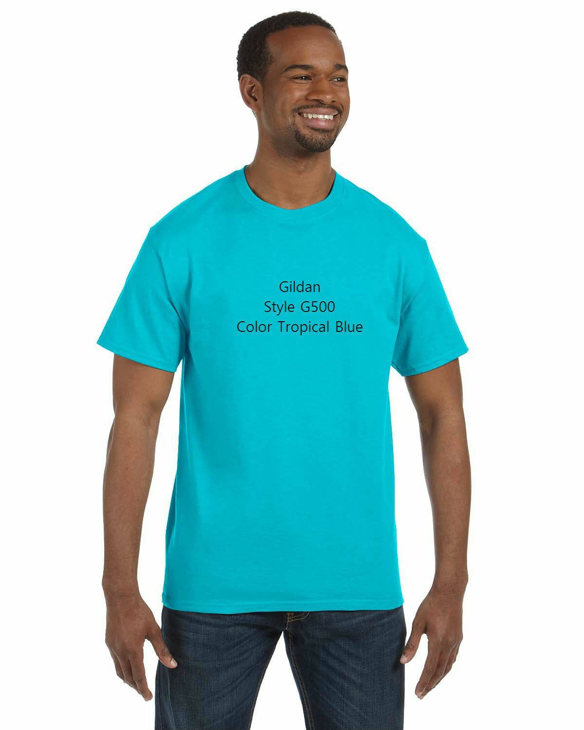 Gildan G500 Tropical Blue M Adult T-shirt Heavy 5.3oz 100% Cotton Azul camisa