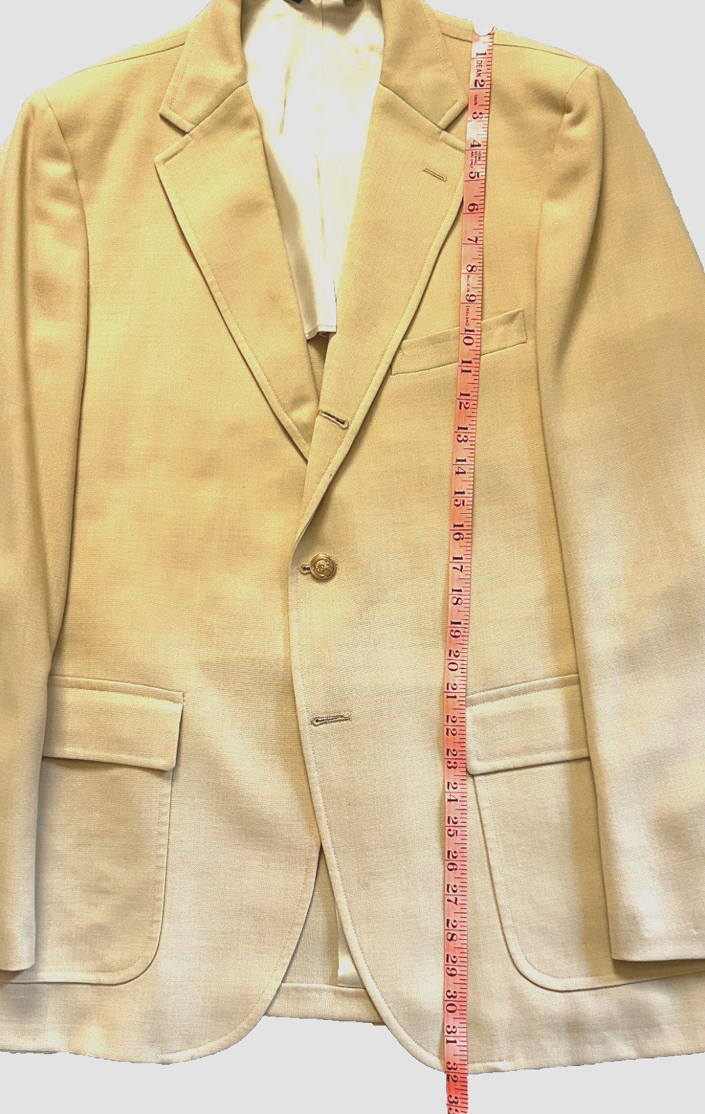 VTG Men’s Deansgate Blazer Sports Jacket Gold Polyester Blend 2 Gold Button 43L