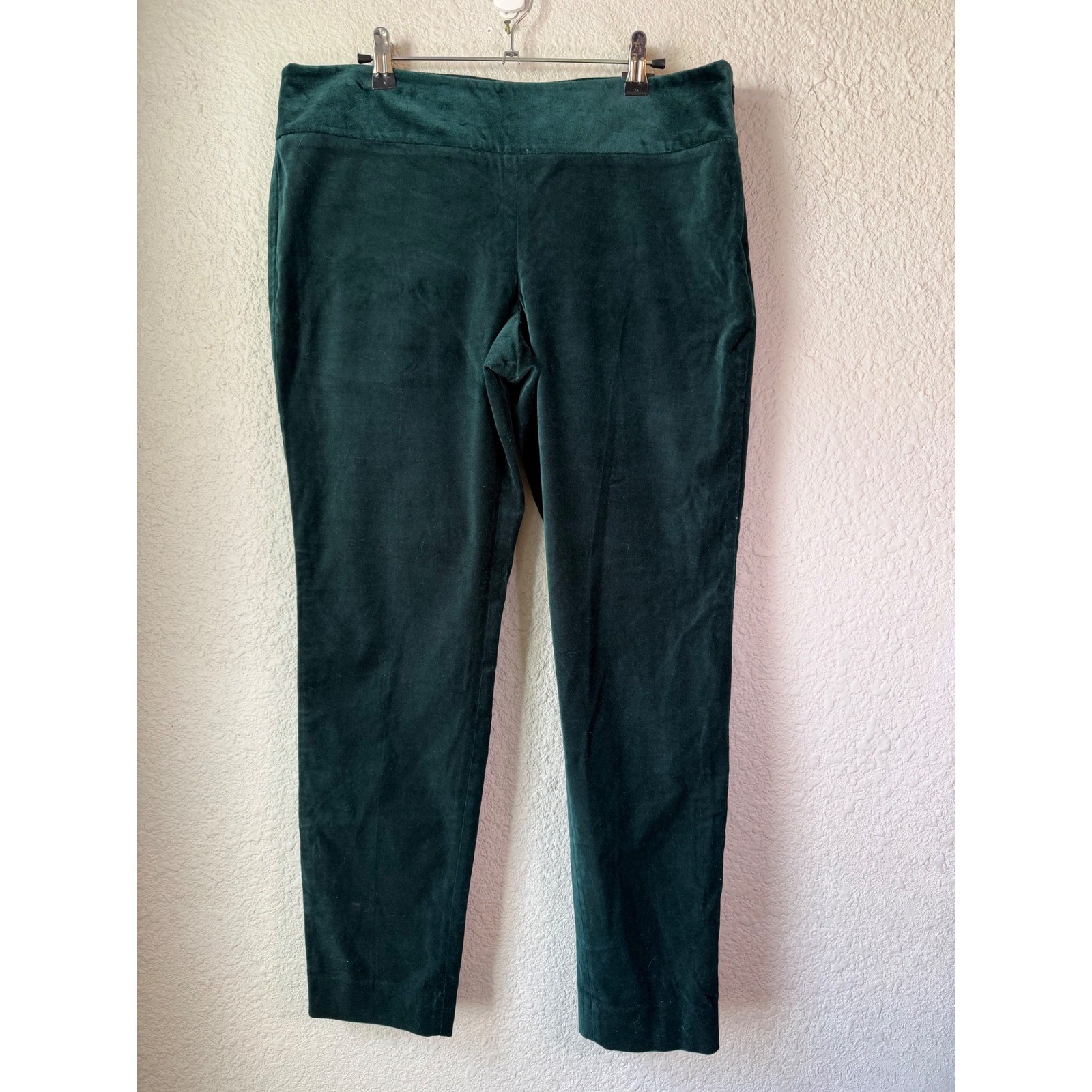 NWT The Limited Drew Fit Skinny Velvet Pants Forest Green Womens Size 12