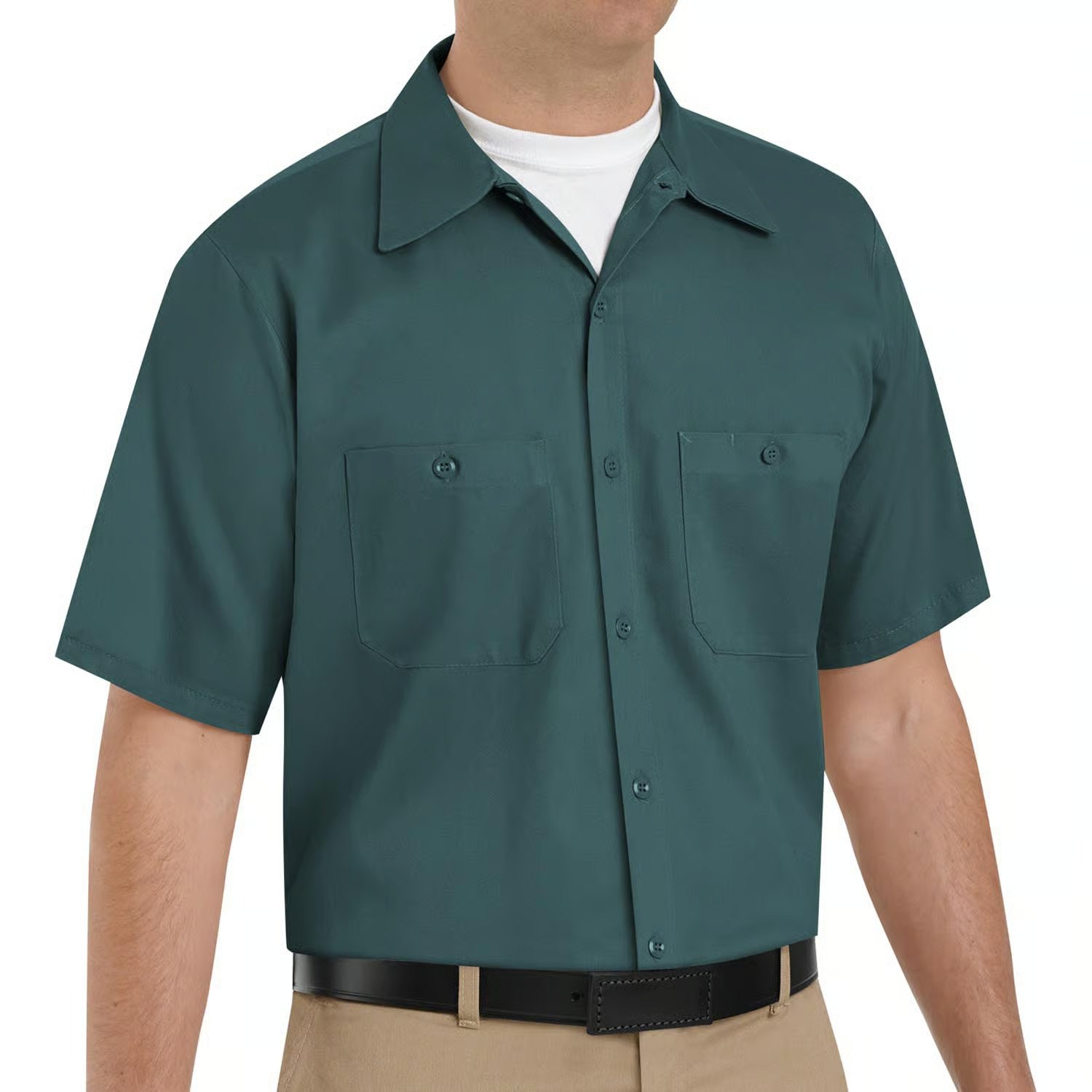 Red Kap Short Slv 2 Pocket Uniform Poly Cotton Work Shirt SPRUCE GREEN SP24SG IR