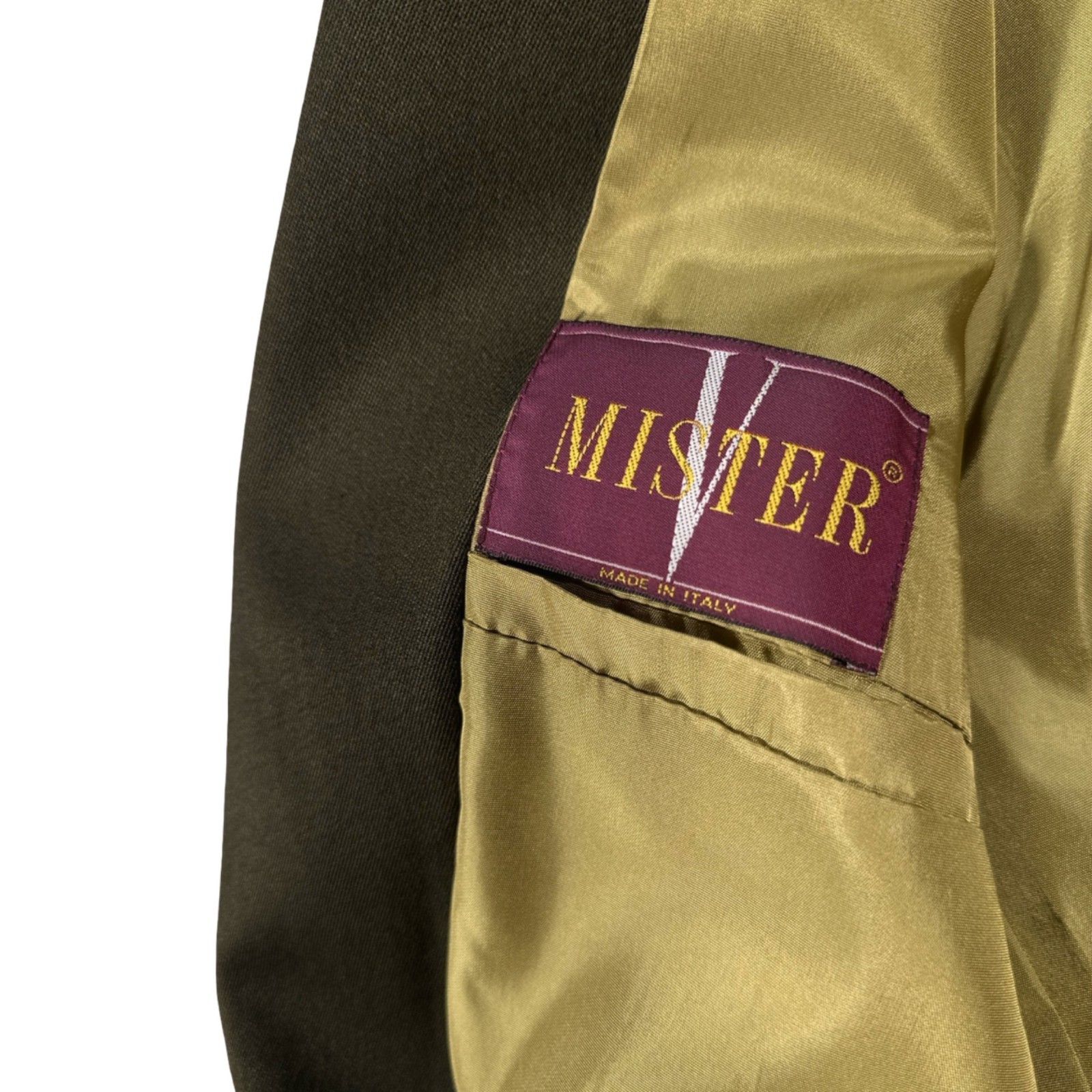 Mister Italian Tailoring Blazer Olive Green Minimal Elegant Men M IT 48 Vintage
