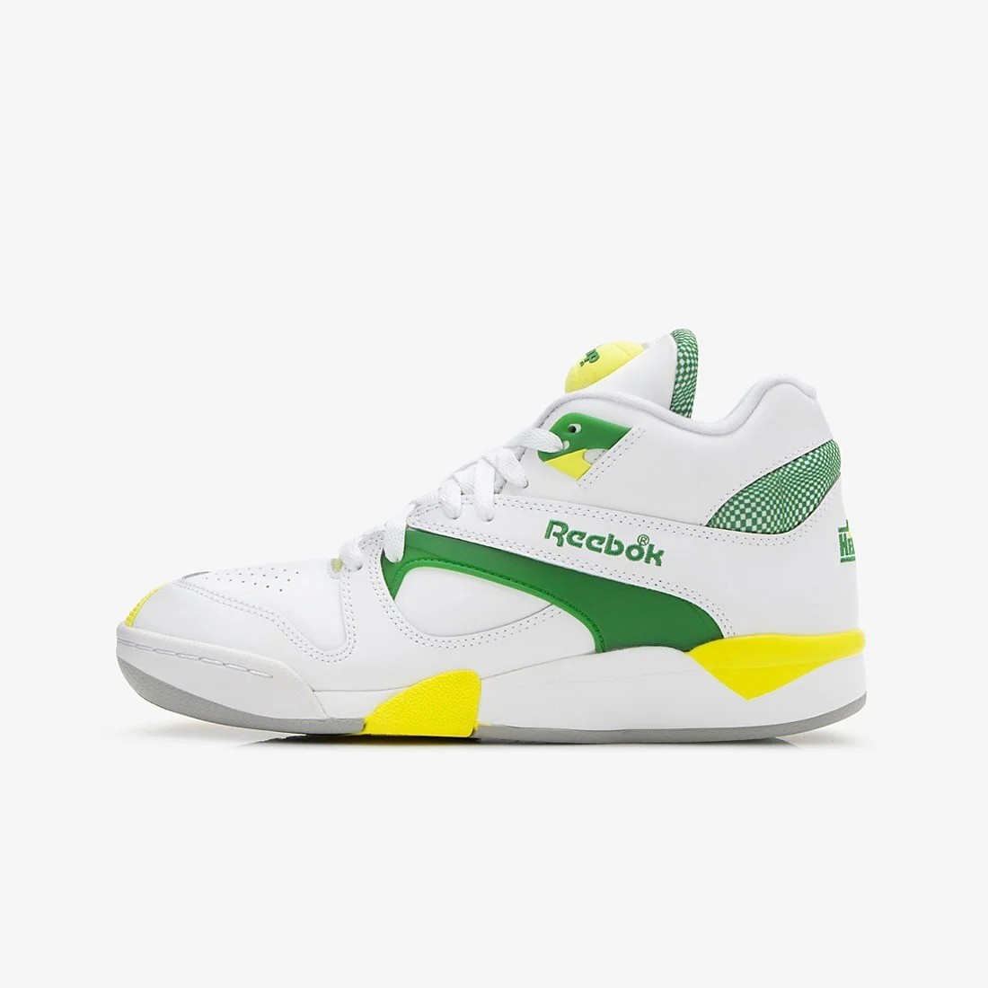 Reebok 116693 100203282 COURT VICTORY PUMP White/Green Natural Leather 5-13in