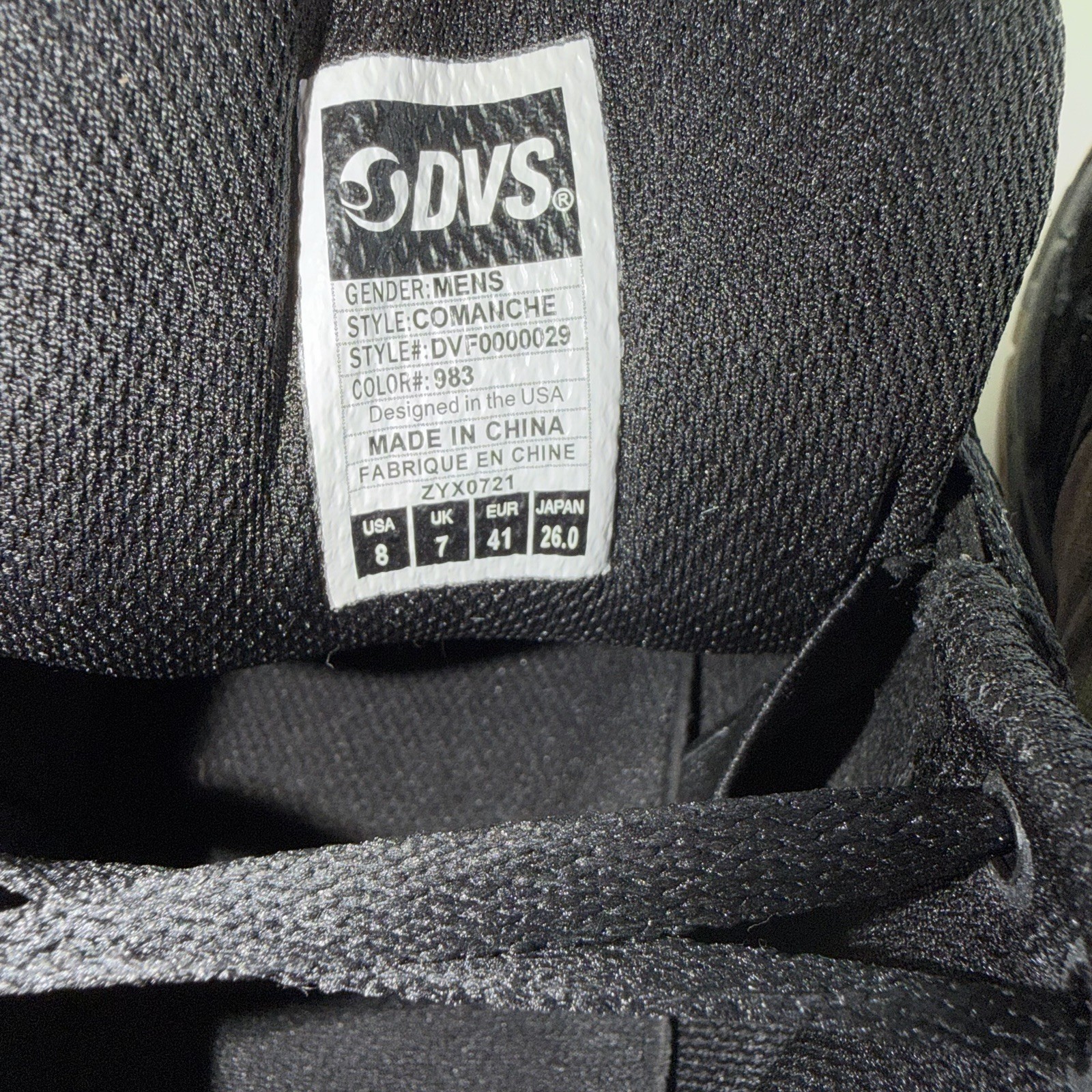 DVS Comanche Black Camo Shoes Mens Size 8