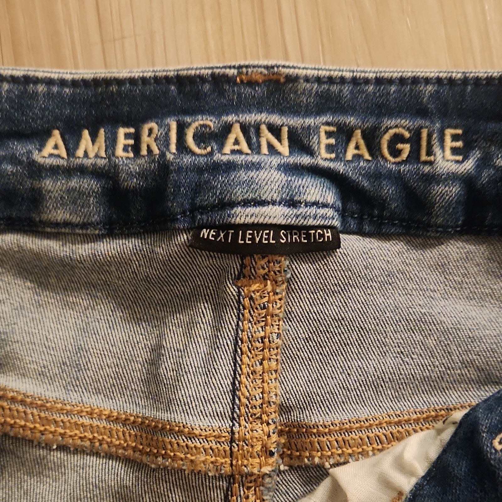 American Eagle Next Level Stretch High-Rise Jegging Distressed Blue Jeans 6