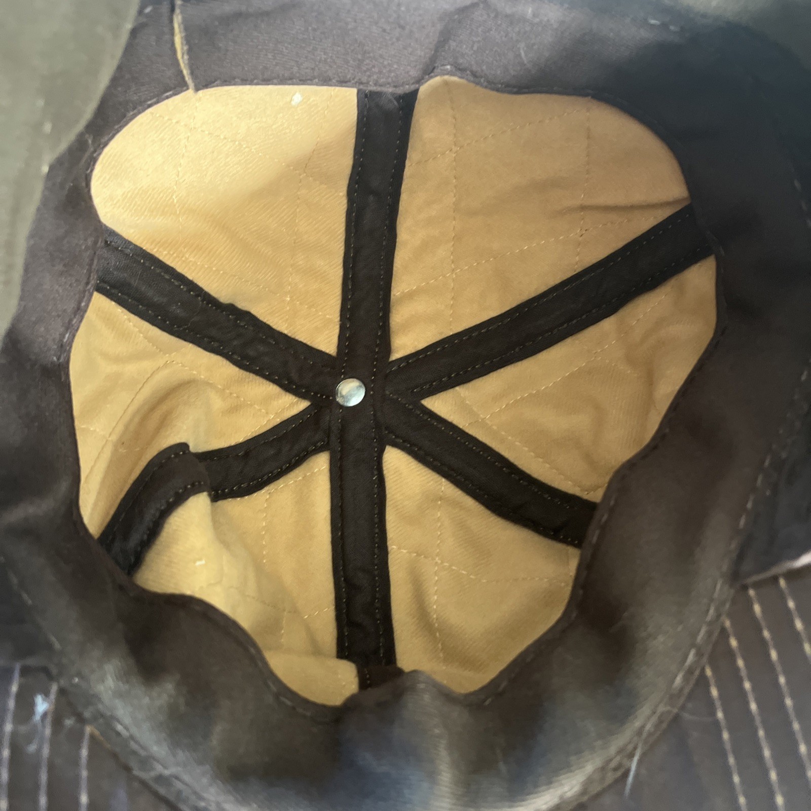 Vintage Duck Canvas Winter Ear Flap Hunting Hat Cap Brown Quilted Lined USA L