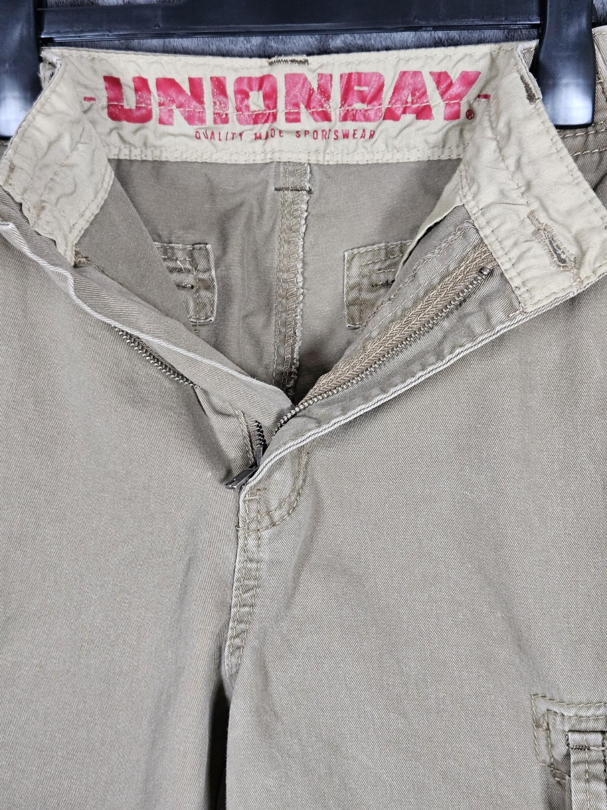Unionbay Cargo Trousers Khaki/Brown Men’s Size W34 L34 Relaxed Workwear