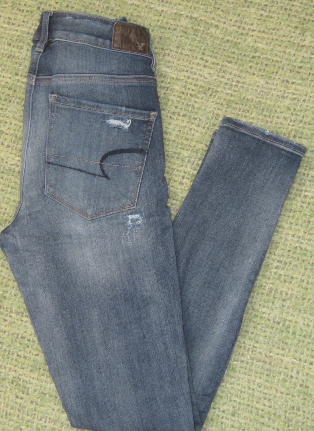 AMERICAN EAGLE Jegging Jeans Sexy Destroyed Hi-Rise Stretch Denim Women’s 4