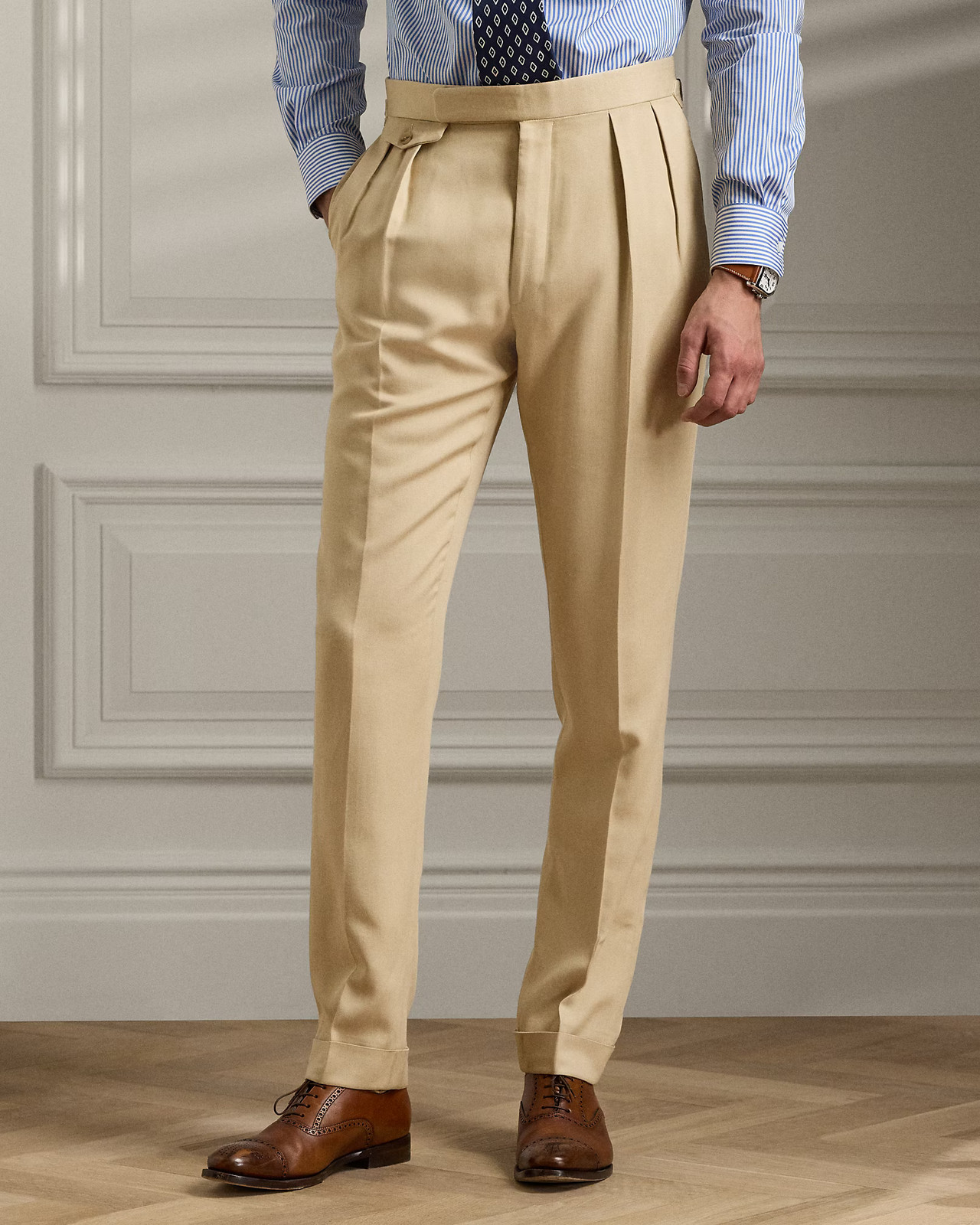 Ralph Lauren Purple Label Gregory Mulberry Silk Blend Tan Suit 52 IT 42 UK £3950