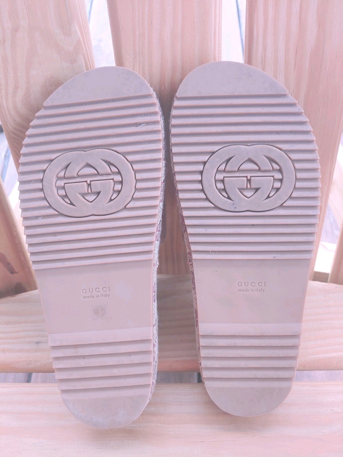 Gucci Logo Angelina GG Platform Slide Sandals Shoes Womens Size 10-10.5 Slip On