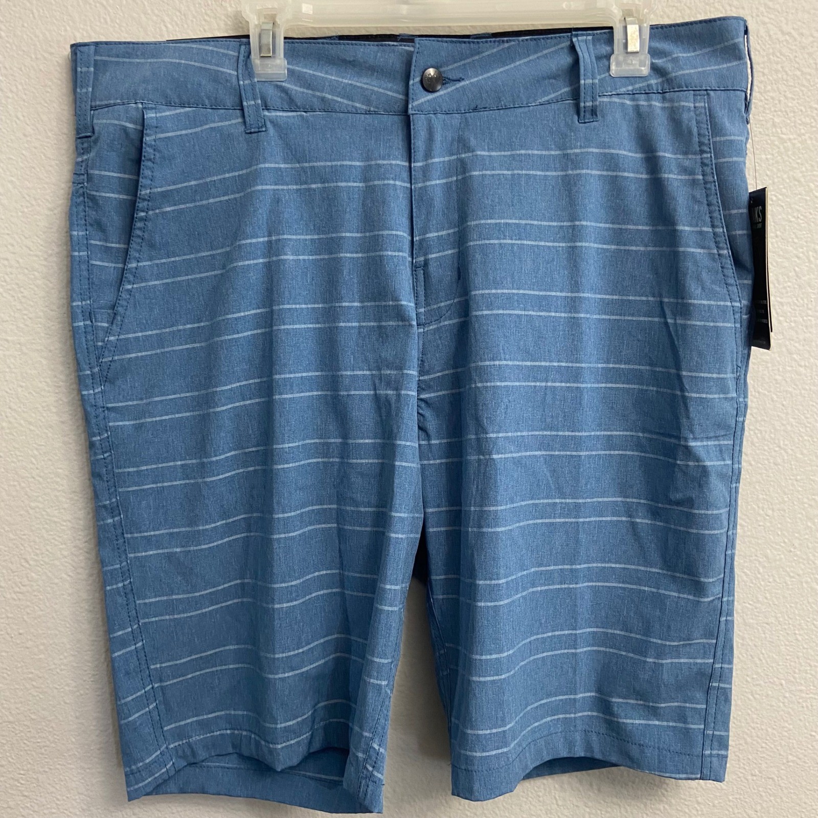 Trunks Mens 36 Blue Striped Multi-Functional Hybrid Shorts NEW Stretch Quick Dry