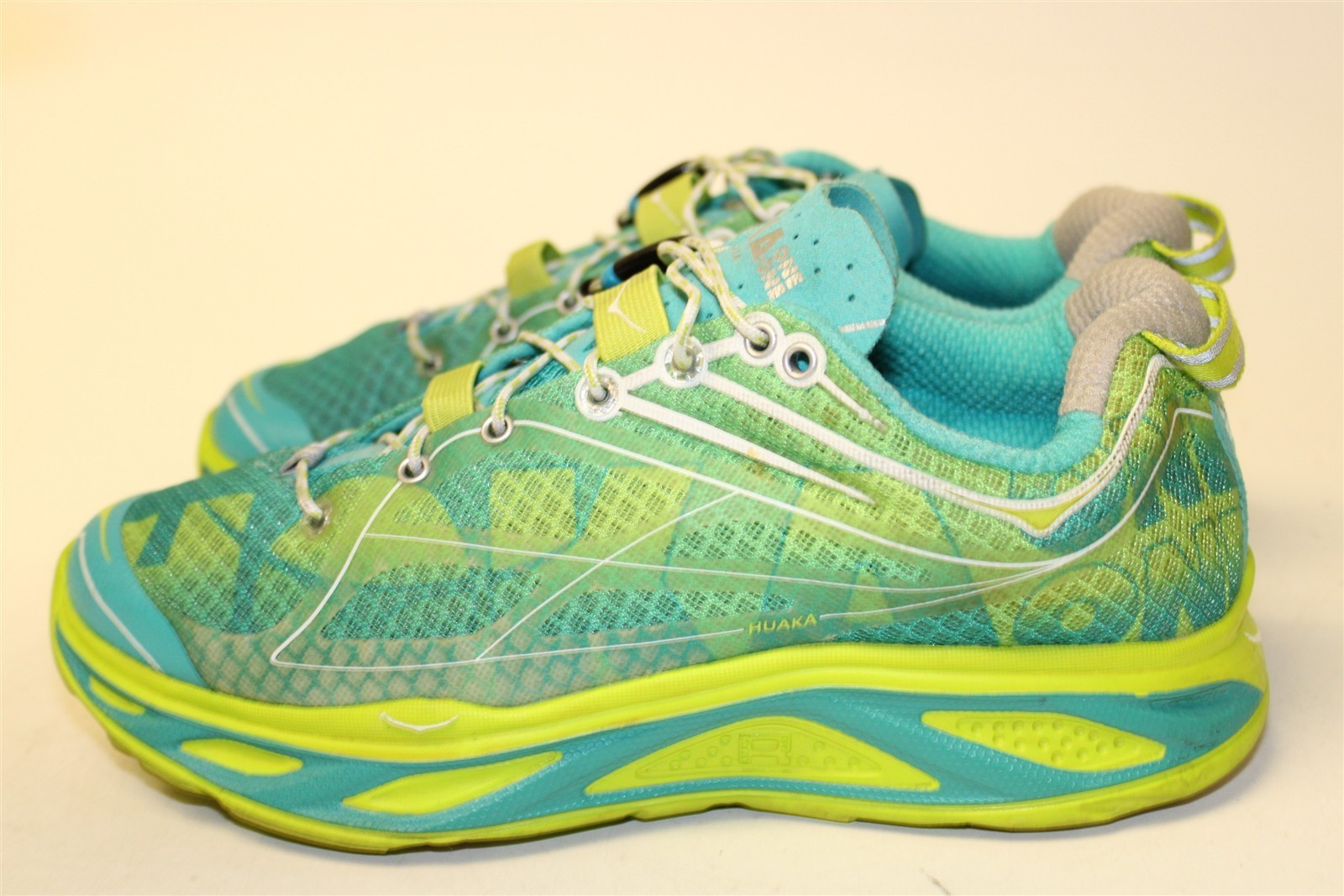 Hoka One One Huaka Textile Lace Up Running Womens Size 6 37 1/3 Shoes 20609 AAW