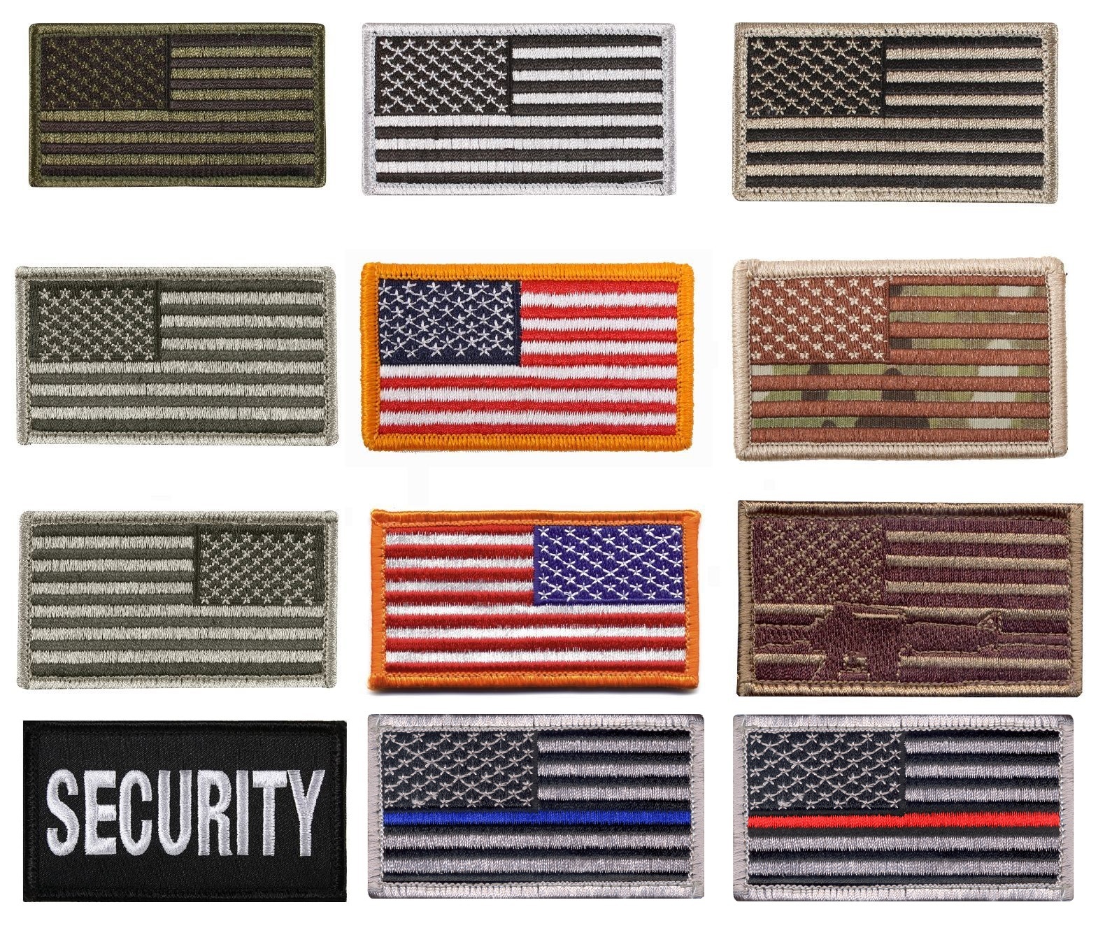 USA Military American Flag Morale Patch with Hook Backing