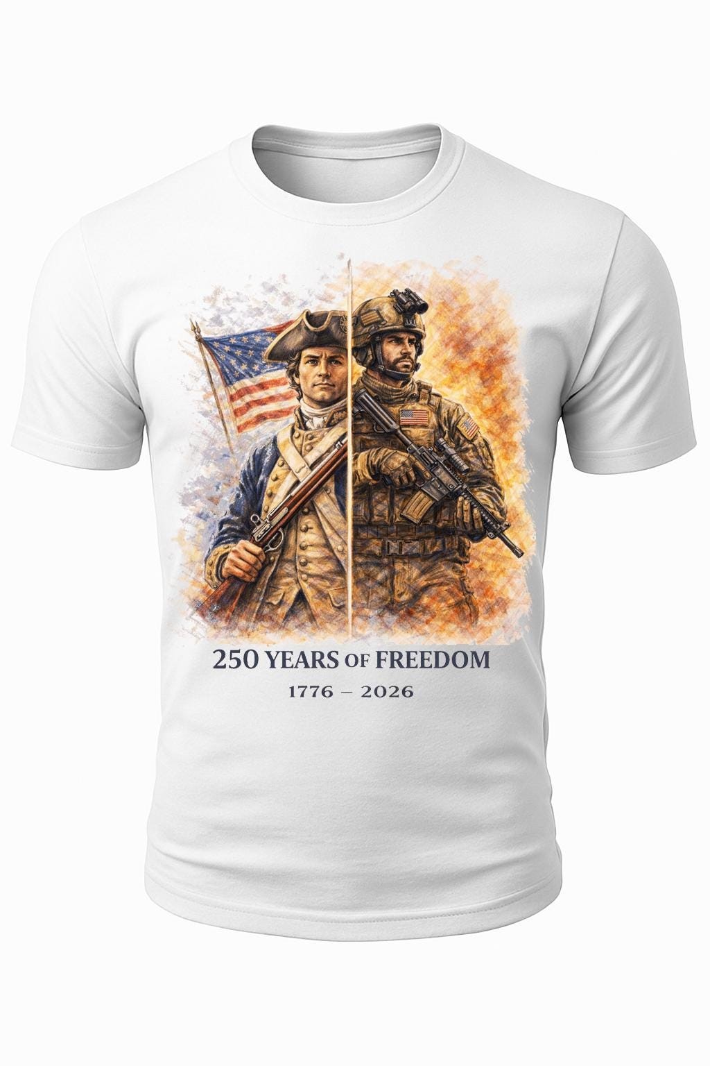 America 250th Anniversary Shirt, Revolutionary War Soldiers Tee, 1776-2026