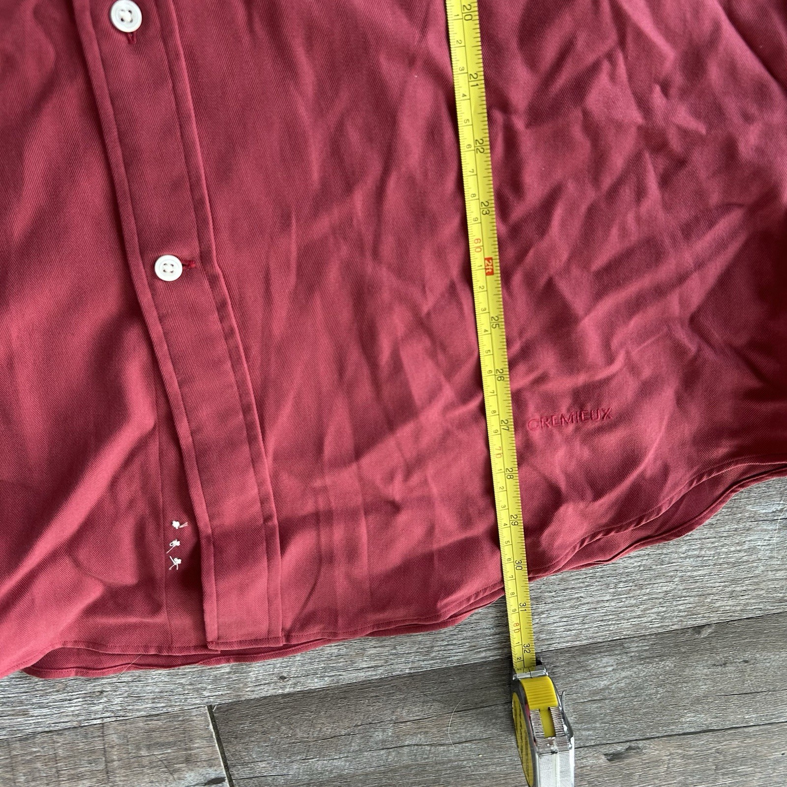 Daniel Cremieux Mens Medium Button Down Shirt Red Silk Cotton Long Sleeve NWT