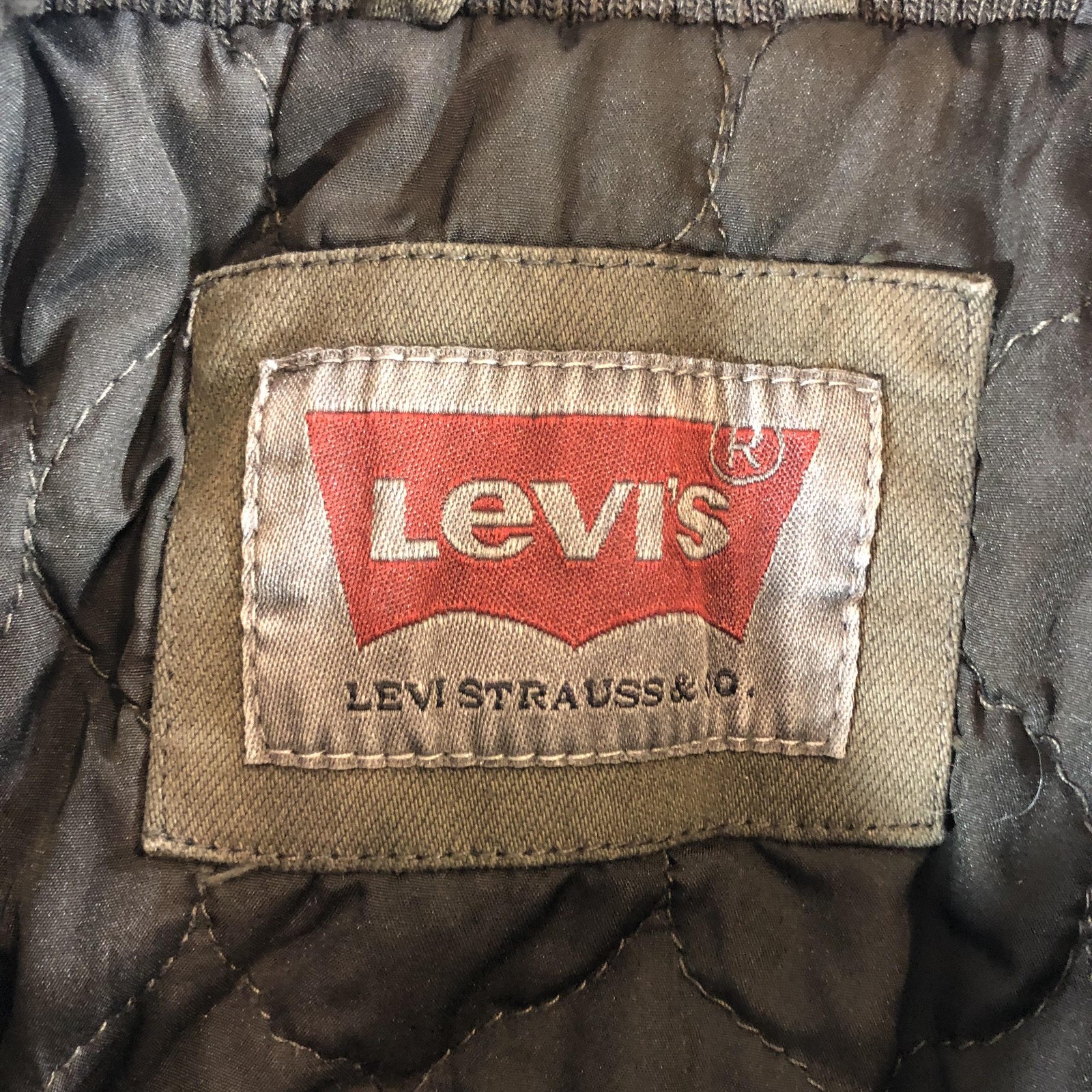 Levis Jacket Mens Medium Green Canvas Quilted Lined Field Military LM0CC046