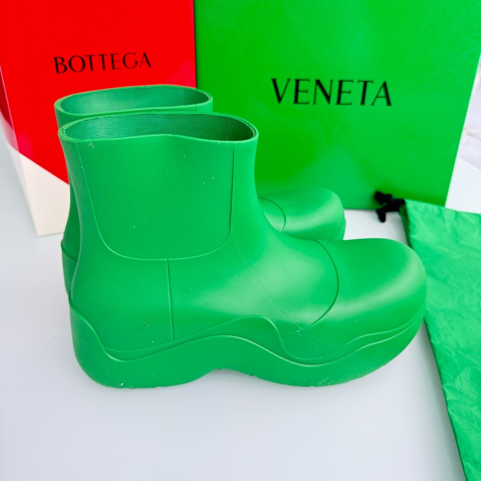 Bottega Veneta 640043 Men’s Green Puddle Ankle Boots, 44