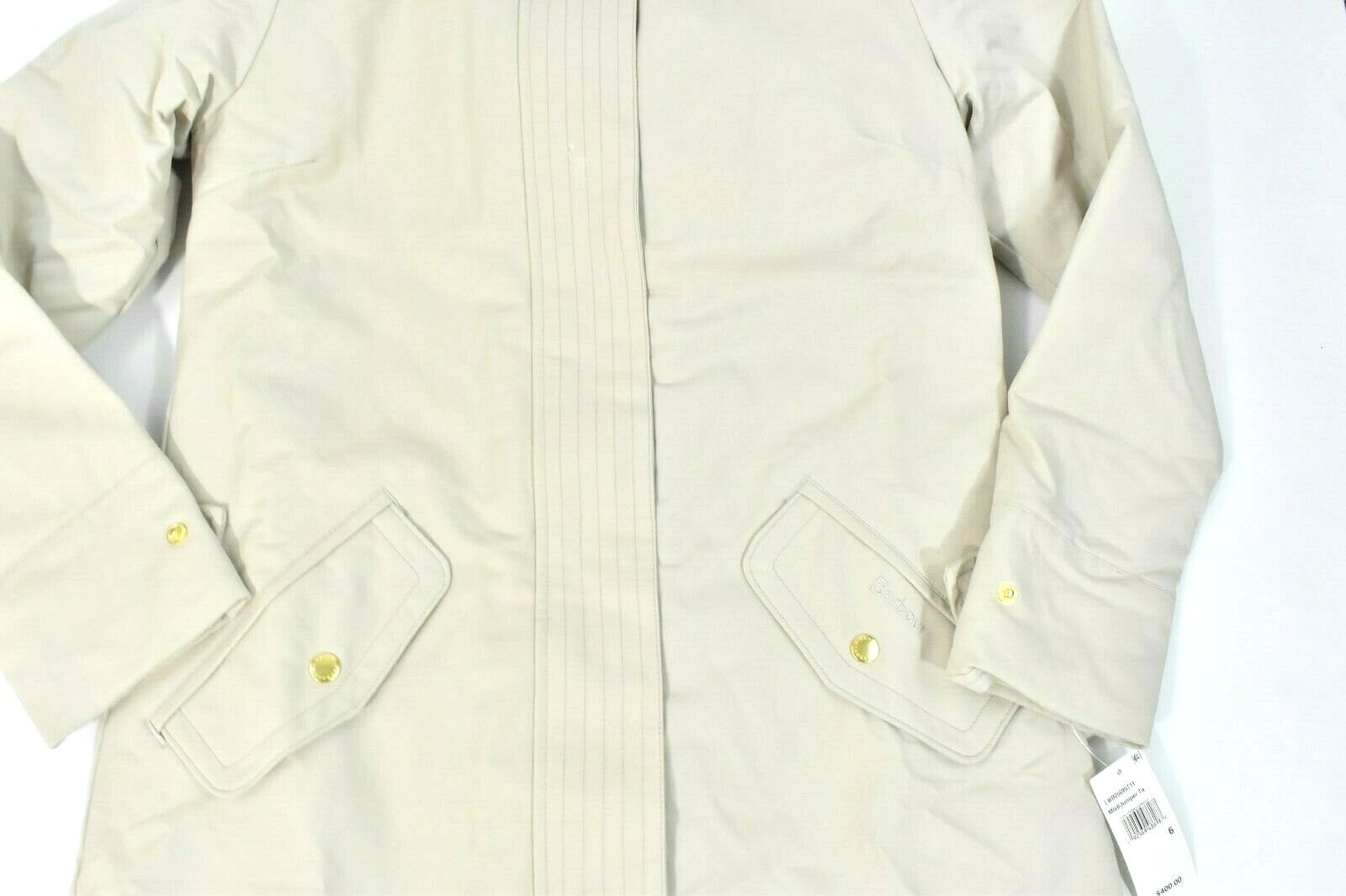 Barbour Women Bute Down Coat Jacket New Beige US 6 Waterproof Faux-Fur Hooded