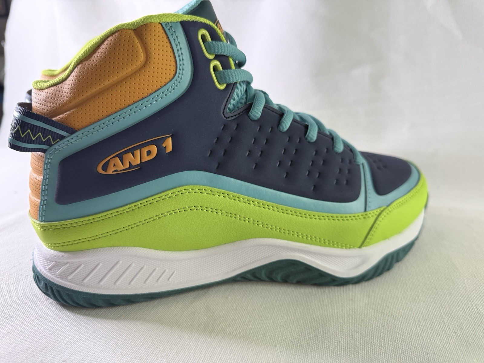 AND 1 Pulse 2.0 TPR Men’s Mid-Top Color-block Green/BlueSneaker New In Box