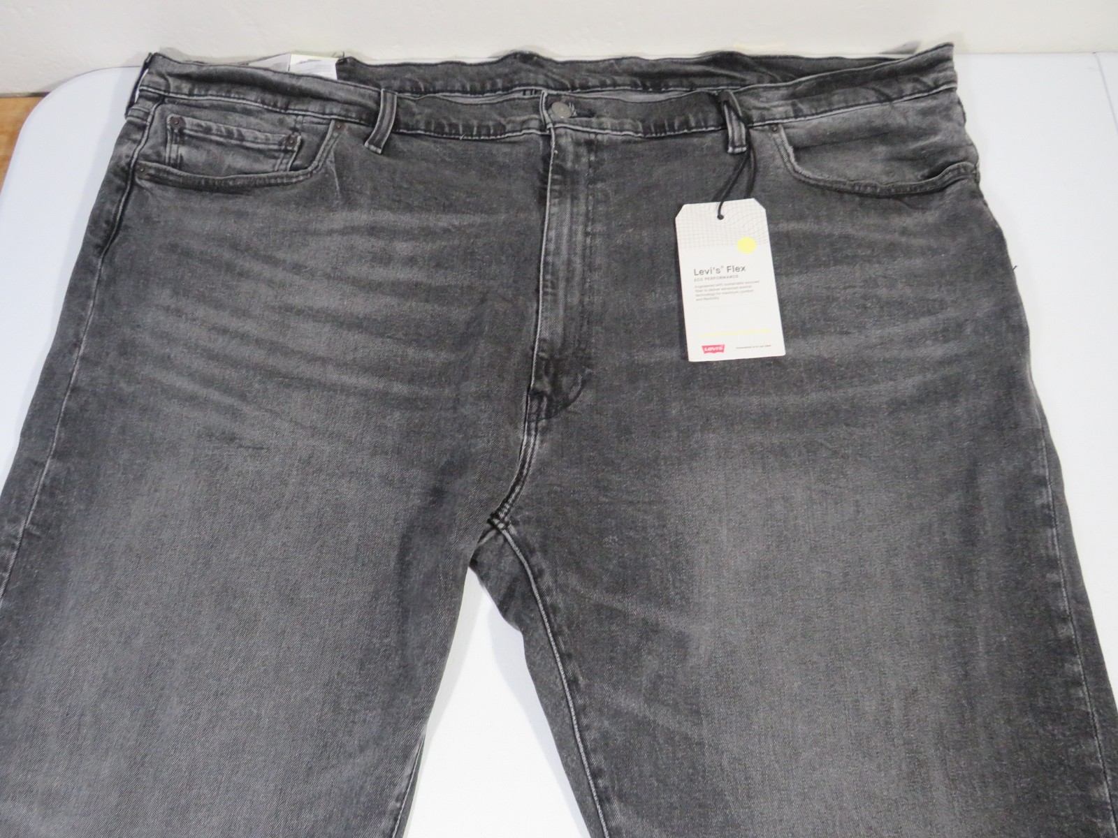 Levis 502 Flex NWT Big Tall 54 x 32 (54 x 31 Actual) Black Denim Jeans New!