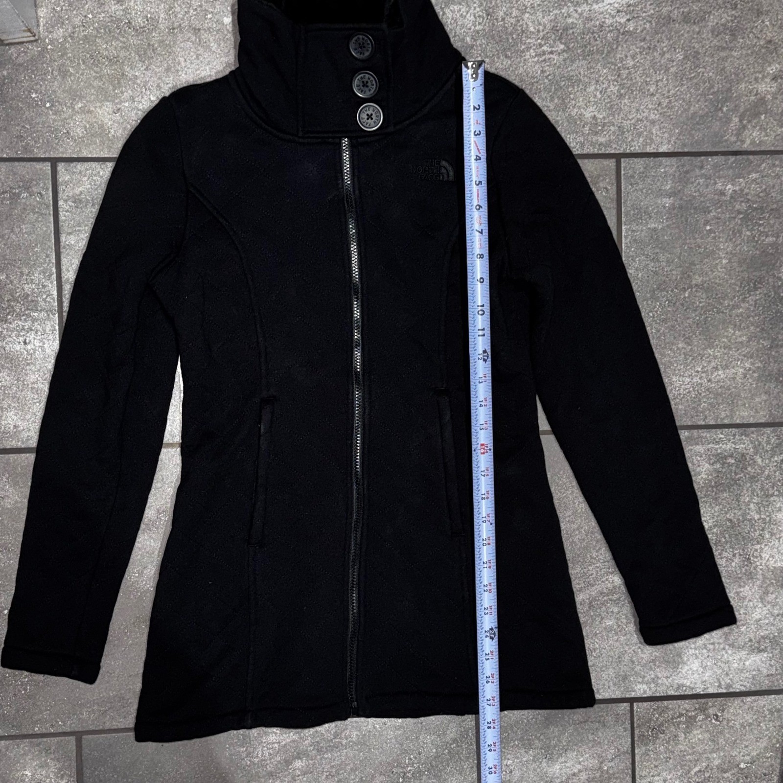 The North Face Caroluna Quilted Fleece Jacket Womens Small Black EUC