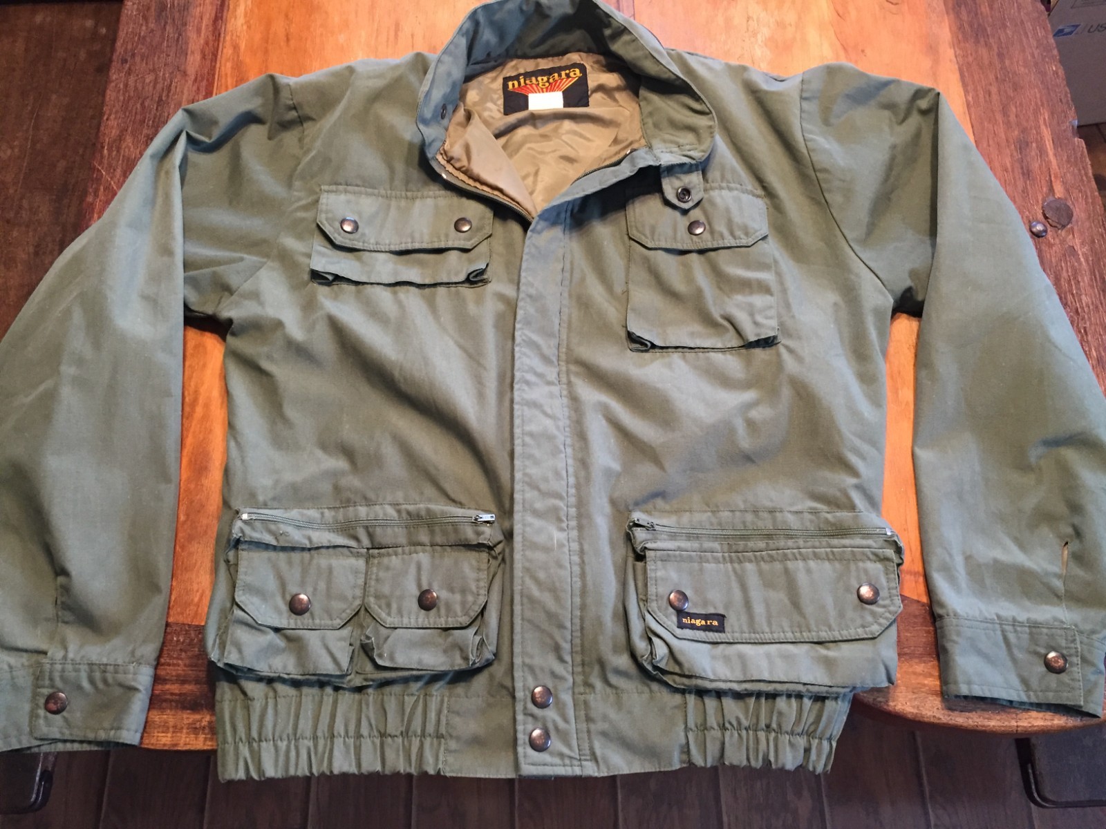 Niagara Men’s Field Jacket,Green Size Medium,Lots of Pockets,Zip Out Hoodie