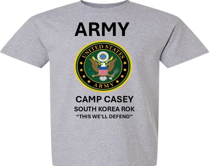 CAMP CASEY *SOUTH KOREA ROK* SHIRT W/EMBLEM*ARMY OFFICIALLY LICENSED