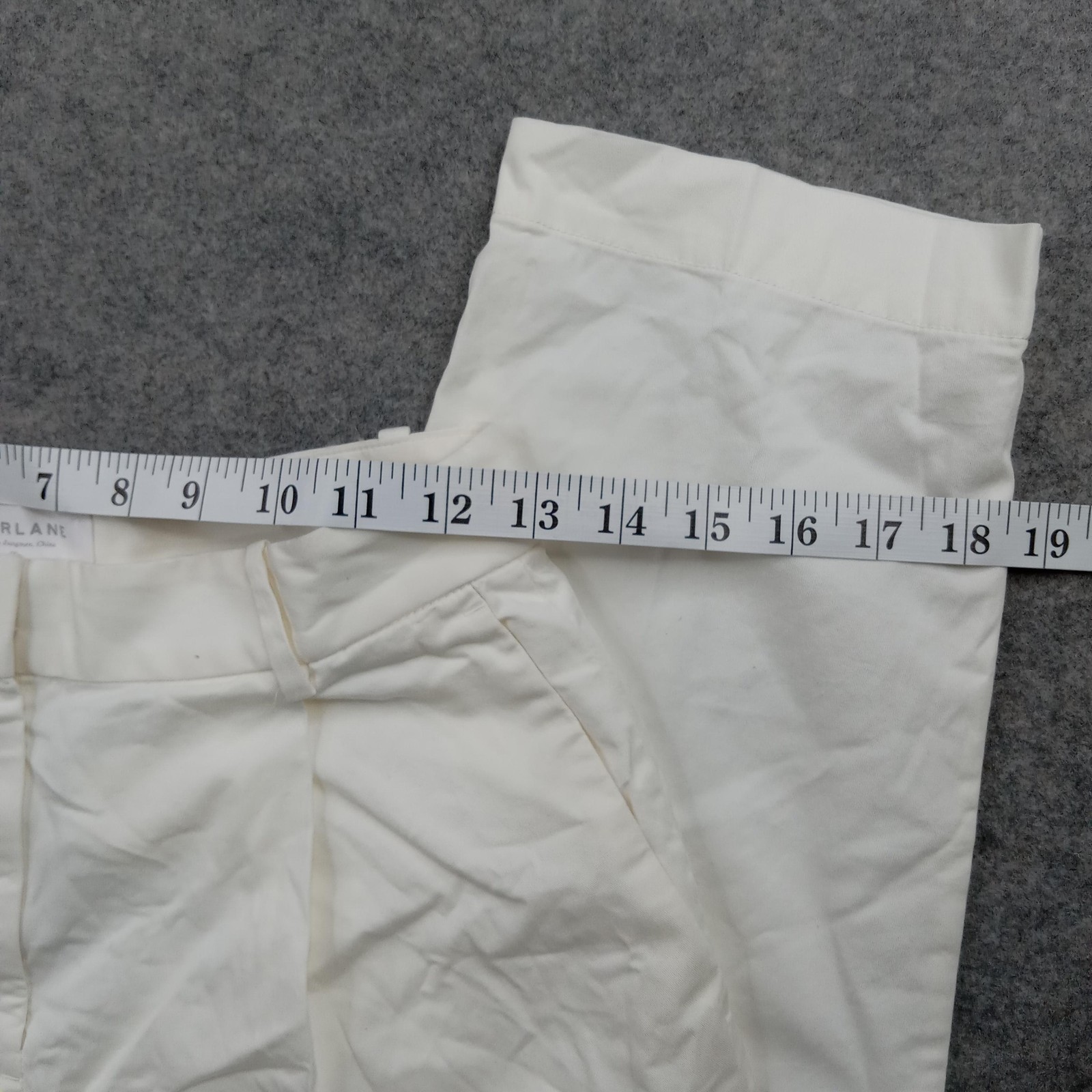 Everlane Pants Womens 00 White Cotton Stretch Chino Tapered Pleated Dress