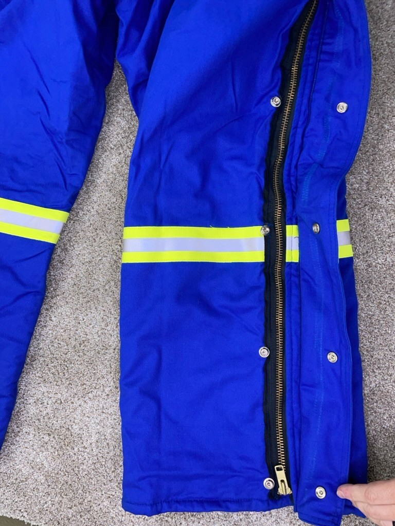 MCR Safety FR Men’s XXXXL 4XL Blue Insulated Arctic Survival Bib Coverall HRC 3