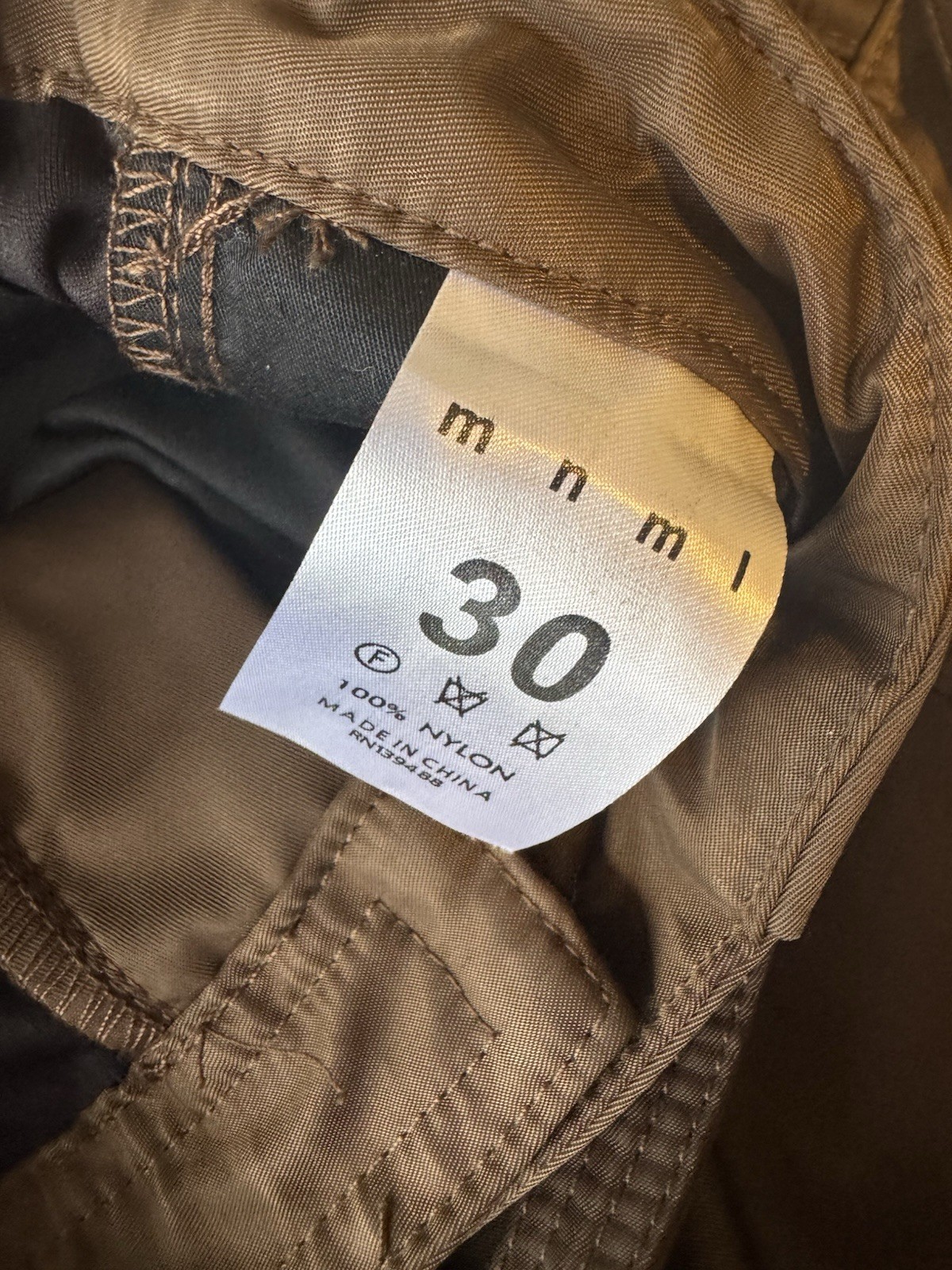 MNML Brown Snap Button Cargo Pants Draw String Waist 30/31 Small