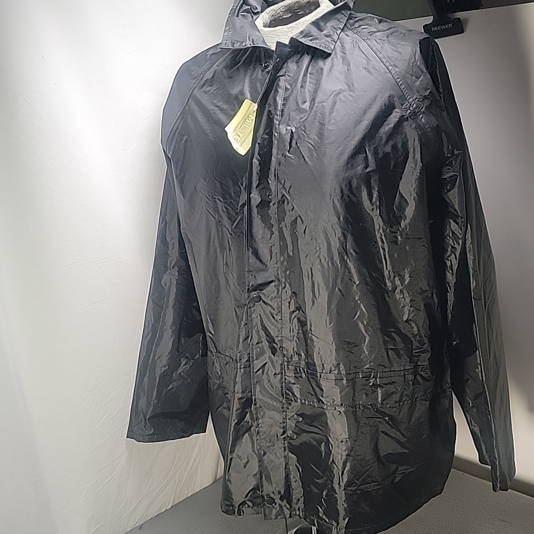 Mil-Tec Sturm Handels GmbH Rain Jacket Black Waterproof Hood In Collar (XL) NWT