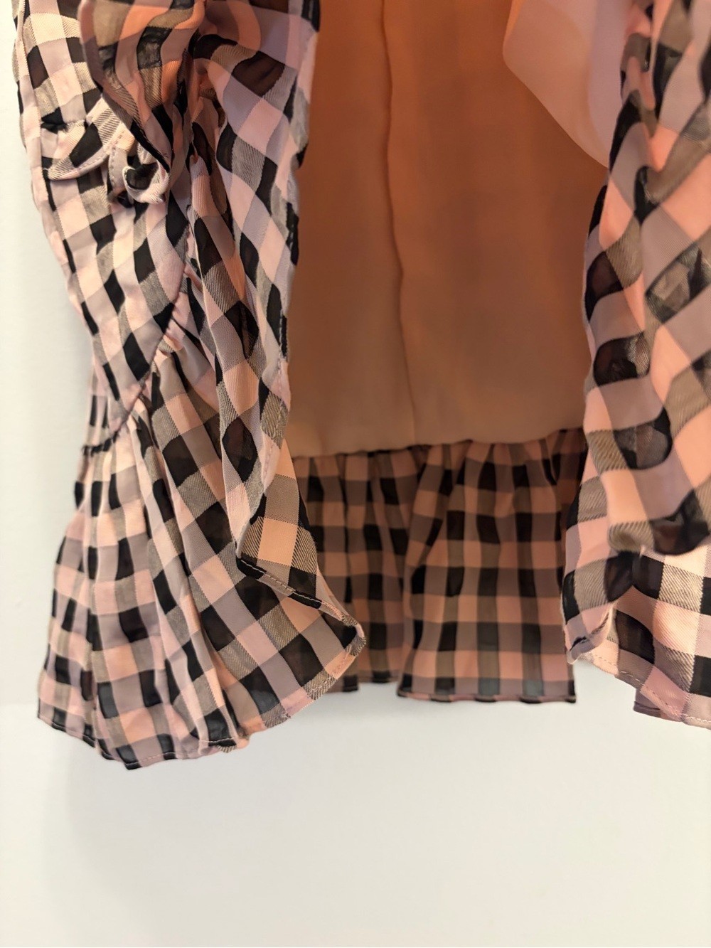 Cosmopolitan x Dress The Population Plaid Ruffle High Low Mini Skirt Women’s L