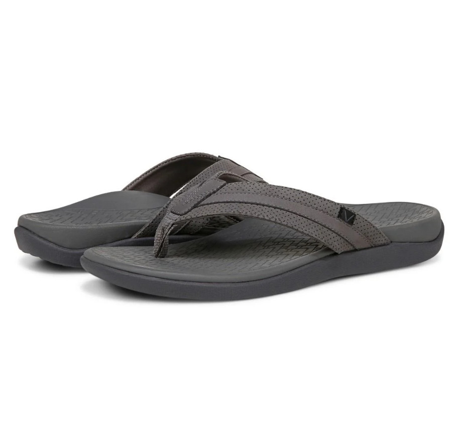 VIONICS Men’s Tide II Toe Post Sandal – Charcoal NEW