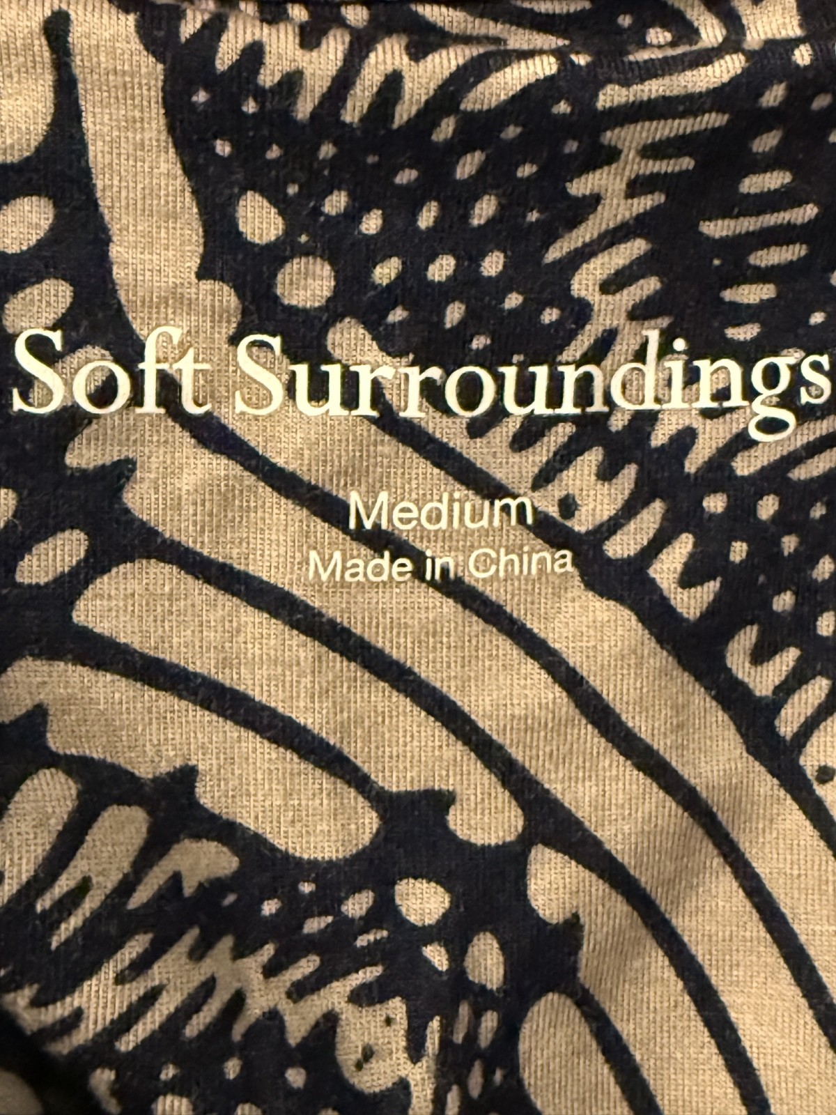 Soft Surroundings Juliette Jersey Maxi Dress Dark Navy Neutral Tile Med NWT $140