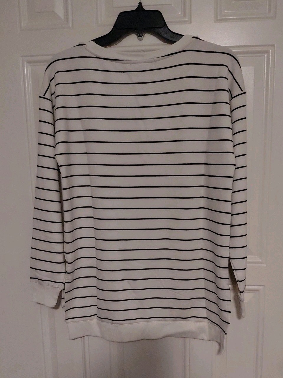 Ivory & Black Striped Pullover Marled by Reunited Clothing Oversized Fit