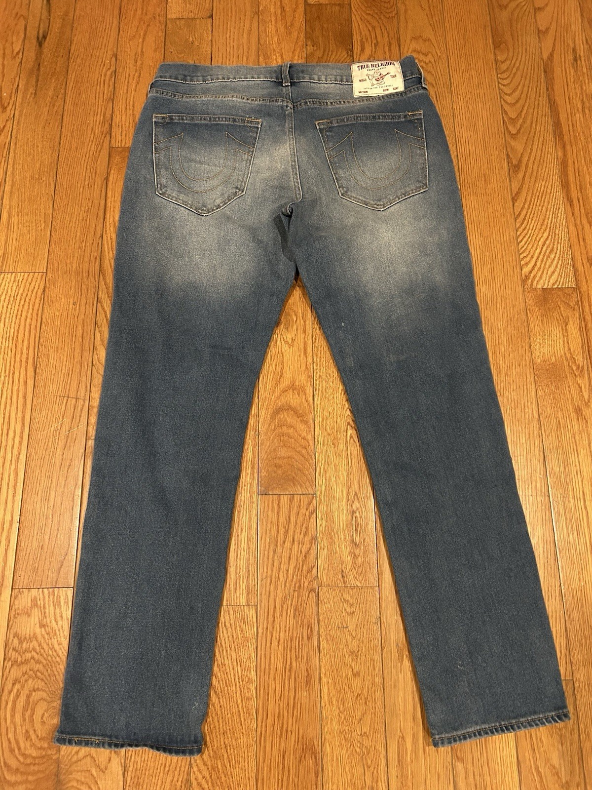 True Religion Geno Relaxed Slim Jeans Mens 33 Blue Denim Stretch Low Rise Y2K
