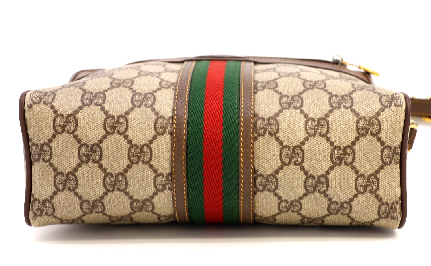 GUCCI VINTAGE Ophidia Shoulder Bag Web Stripe Logo Brown Classic Rare Authentic