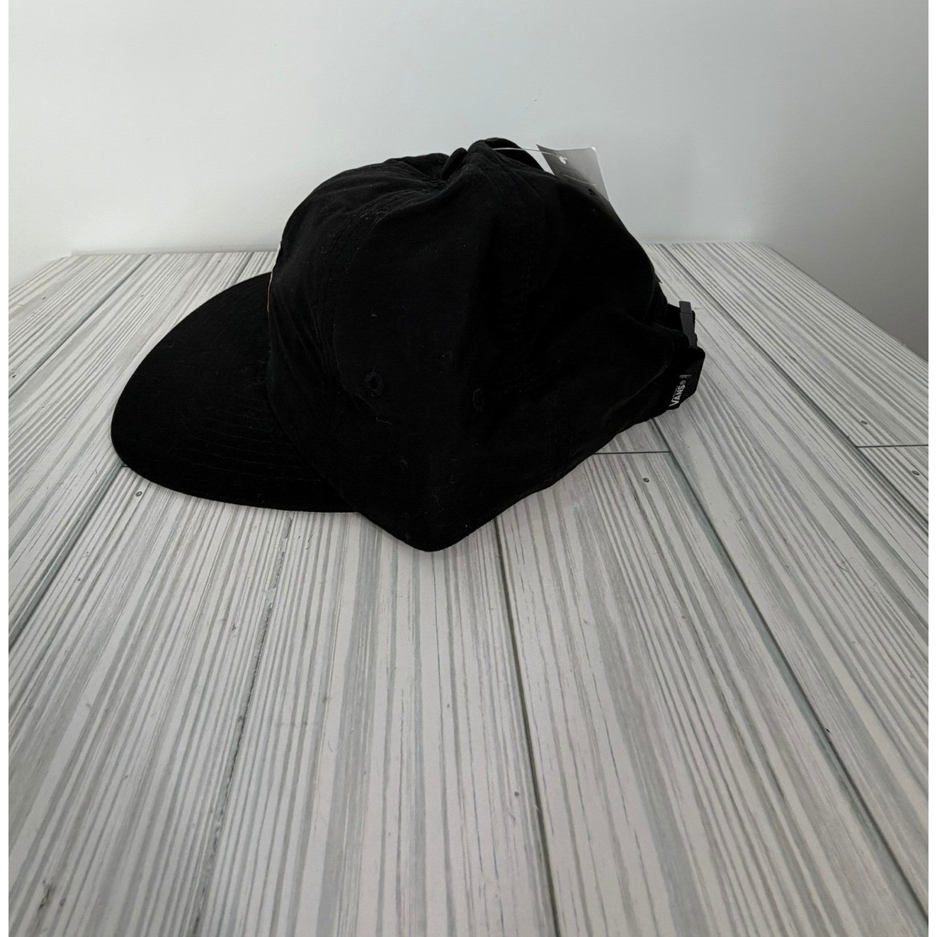Vans Cafe Vans Jockey Snapback Hat Black Floral Patch Adjustable Cap NEW