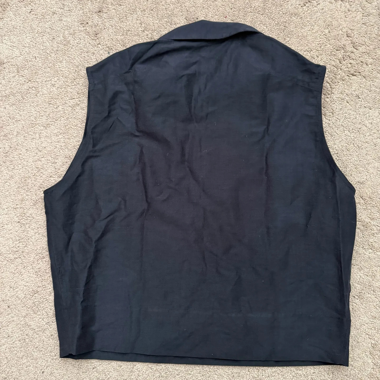 OUTLIER Injex Sleeveless Sailor Injected Linen Experiment #434 Sz M Black NEW