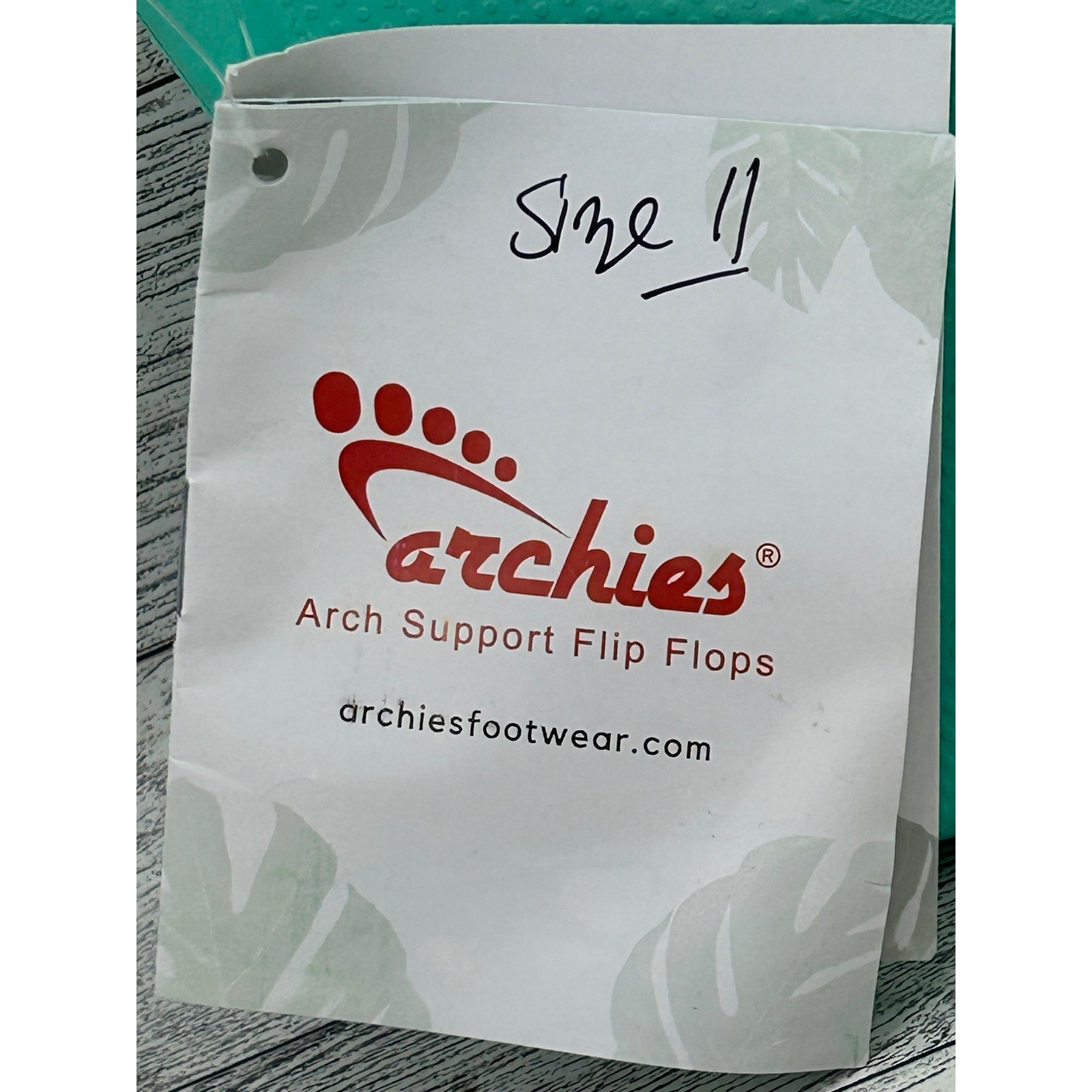 Archies High Arch Support Flip Flops Mint Green Mens 10 Womens 11 Thong Sandals