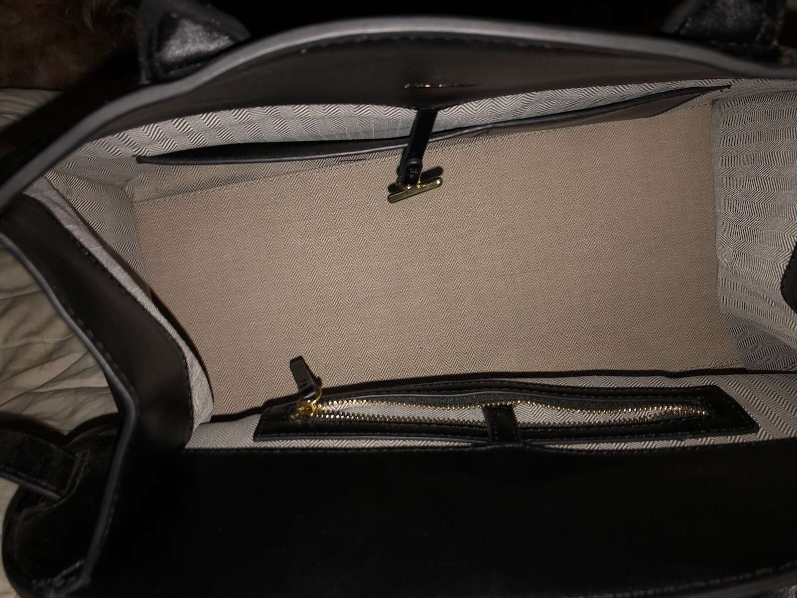 The Row Margaux 15 black with gold hardware
