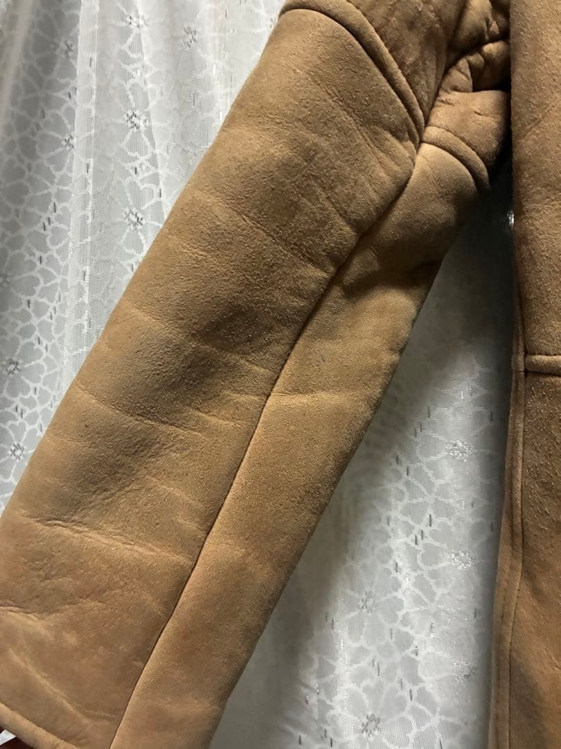 Premium Leather Camel Coat Pre Owned Very Good Condition Japan