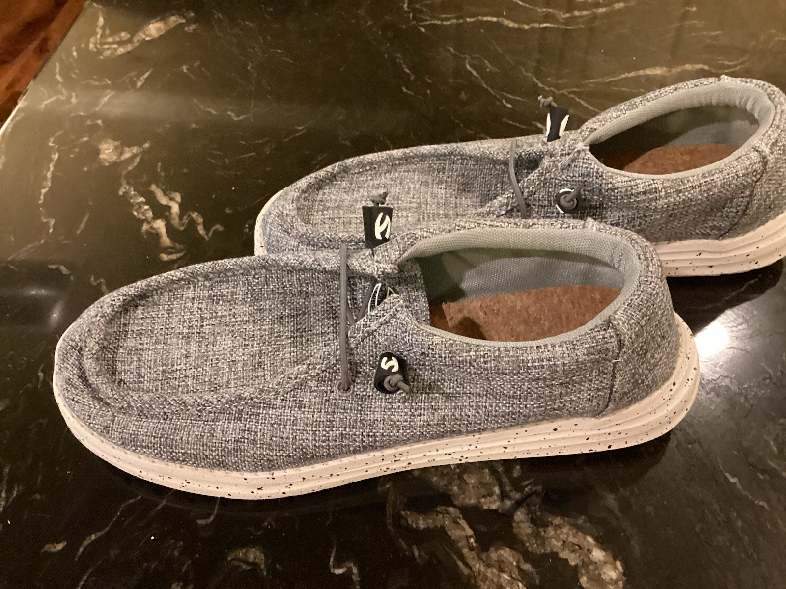 HOBIBEAR Wide Toe Barefoot Shoes Slip-on Gray Knitted Fabric Upper Mens Sz 12